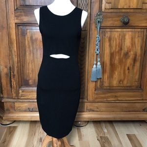 HELMUT LANG Black Sleeveless Summer Cutout Sheath Dress, Fits Size M + L